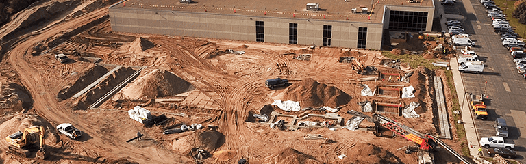 Aerial Photo of New Building construction at KEB America