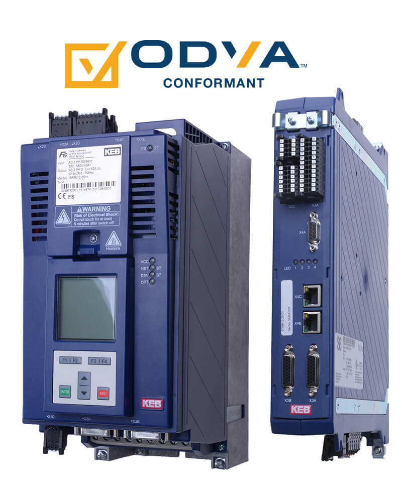 EtherNet/IP for KEB S6 servo drive and F6 VFD products are certified by ODVA.