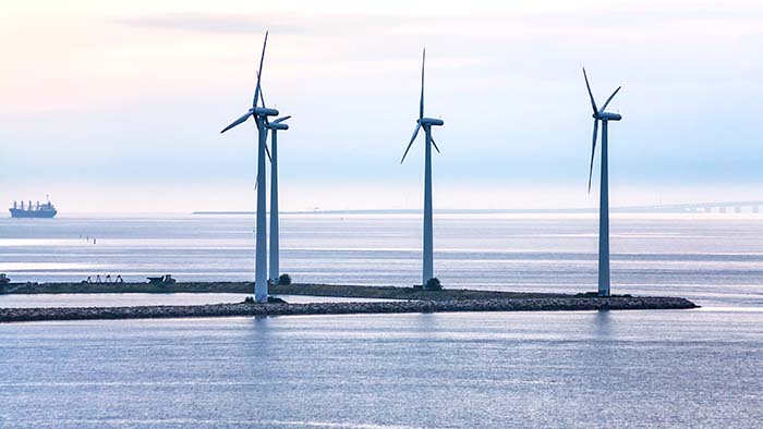offshore wind power generating renewable energy near the ocean