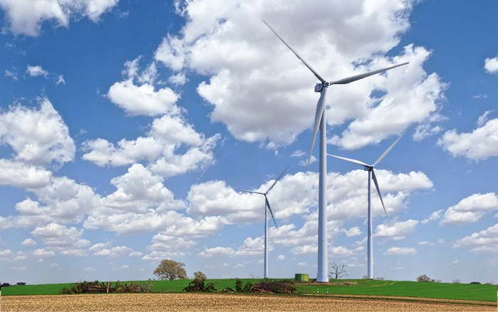 wind power generating renewable energy in a field