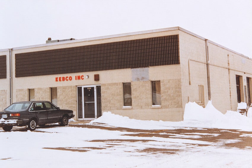 Image of KEBCO's warehouse facility in St. Louis Park, MN included in an album from 1987