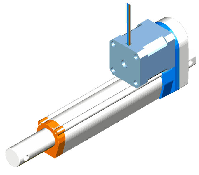 electric motor linear actuator animation example