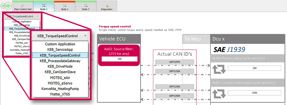 T6 Auxiliary Inverter software App Pool drop down menu for customized third-party apps